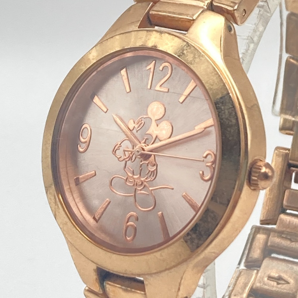 Disney Mickey Mouse Womens Watch 32mm Rose Gold Tone Round New Battery